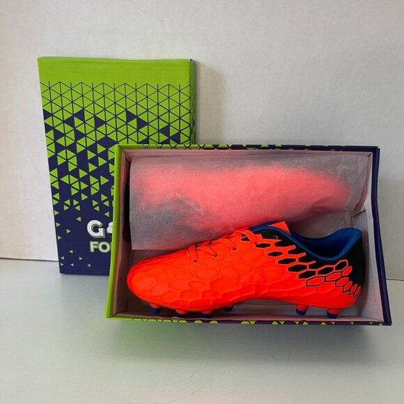 NIB Hawkwell Cleats Kids Soccer Size 3 Kid Orange/Black/Blue - Picture 1 of 4